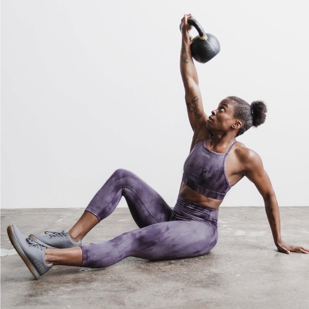 Nwt Nobull Women’s High-Rise Crop Tight - Xs - Nightshade Plum Tie Dye — image 5 of 8